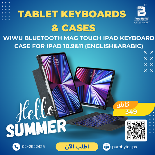 WiWU Bluetooth Mag Touch iPad Keyboard Case for iPad 10.9&11 (English&Arabic) | Tablet Keyboards & Cases - WiWU