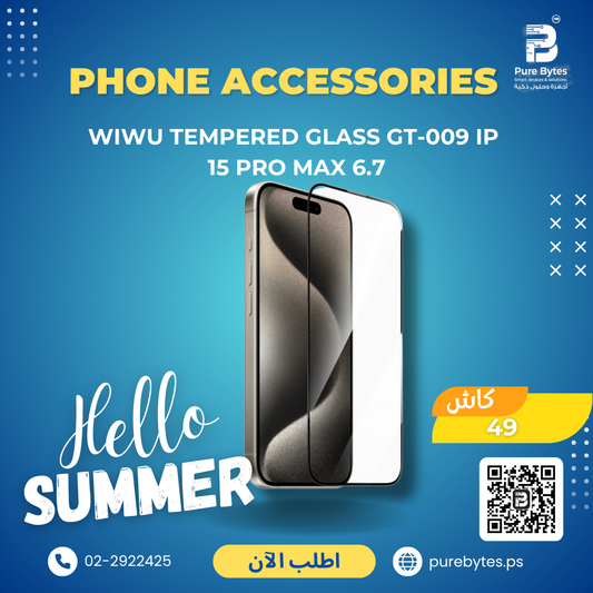 WiWU Tempered Glass GT 009 IP 15 Pro Max 6.7 | Phone Accessories - WiWU