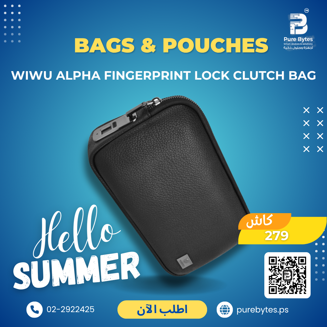 WiWU Alpha Fingerprint Lock Clutch Bag | Bags & Pouches - WiWU
