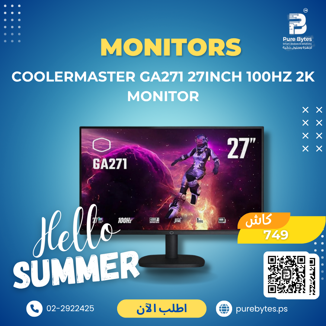 CoolerMaster GA271 27inch 100HZ 2K Monitor | Monitors - CoolerMaster