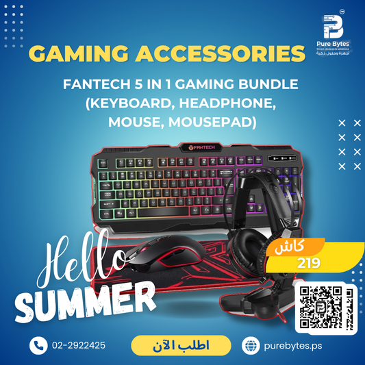 FANTECH 5 IN 1 GAMING BUNDLE (KEYBOARD, HEADPHONE, MOUSE, MOUSEPAD) | Gaming Accessories - FANTECH
