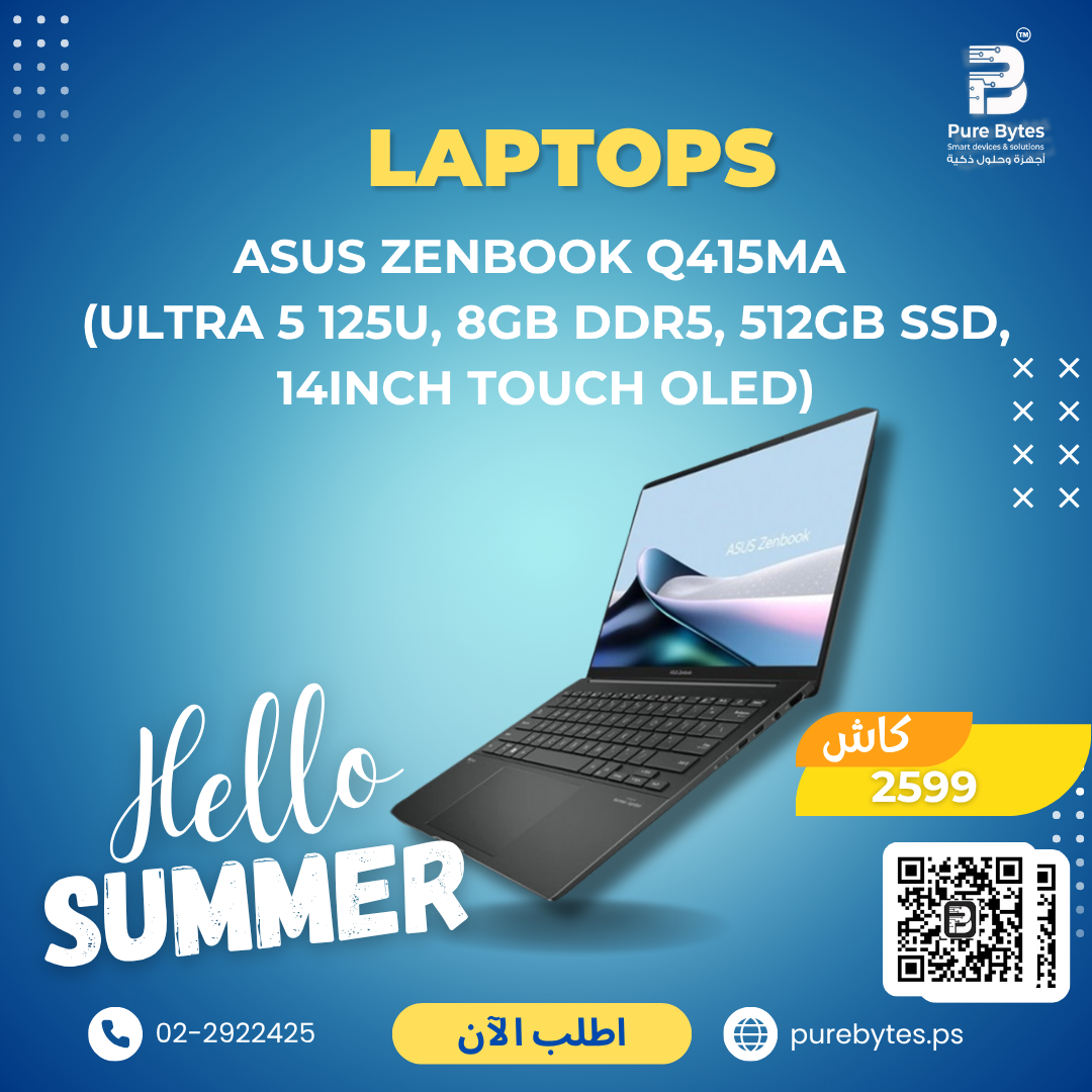 ASUS ZENBOOK Q415MA (Ultra 5 125U, 8GB DDR5, 512GB SSD, 14inch Touch OLED) | Laptops - ASUS