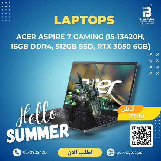 ACER ASPIRE 7 GAMING (i5 13420H, 16GB DDR4, 512GB SSD, RTX 3050 6GB) | Laptops - Acer