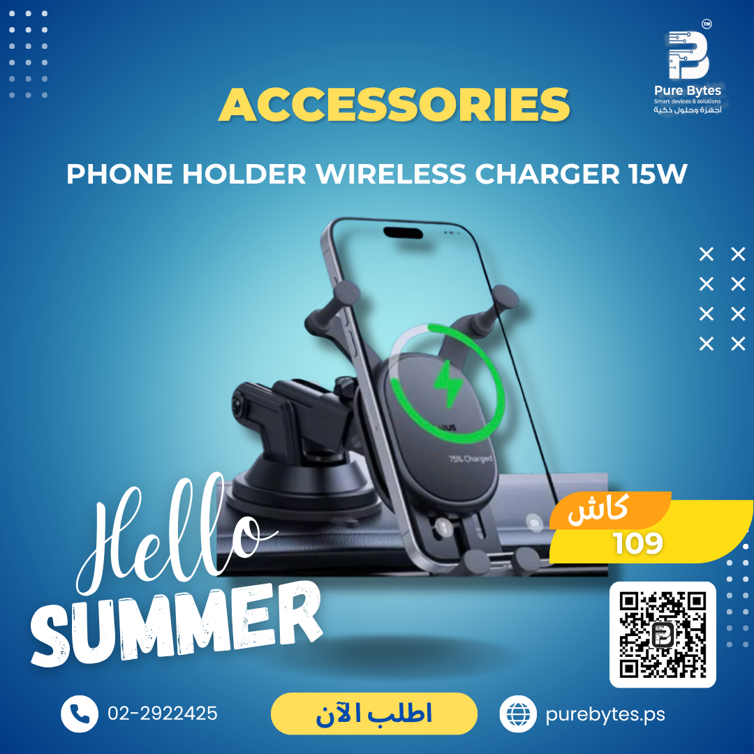 PHONE HOLDER WIRELESS CHARGER 15W | Accessories - Generic