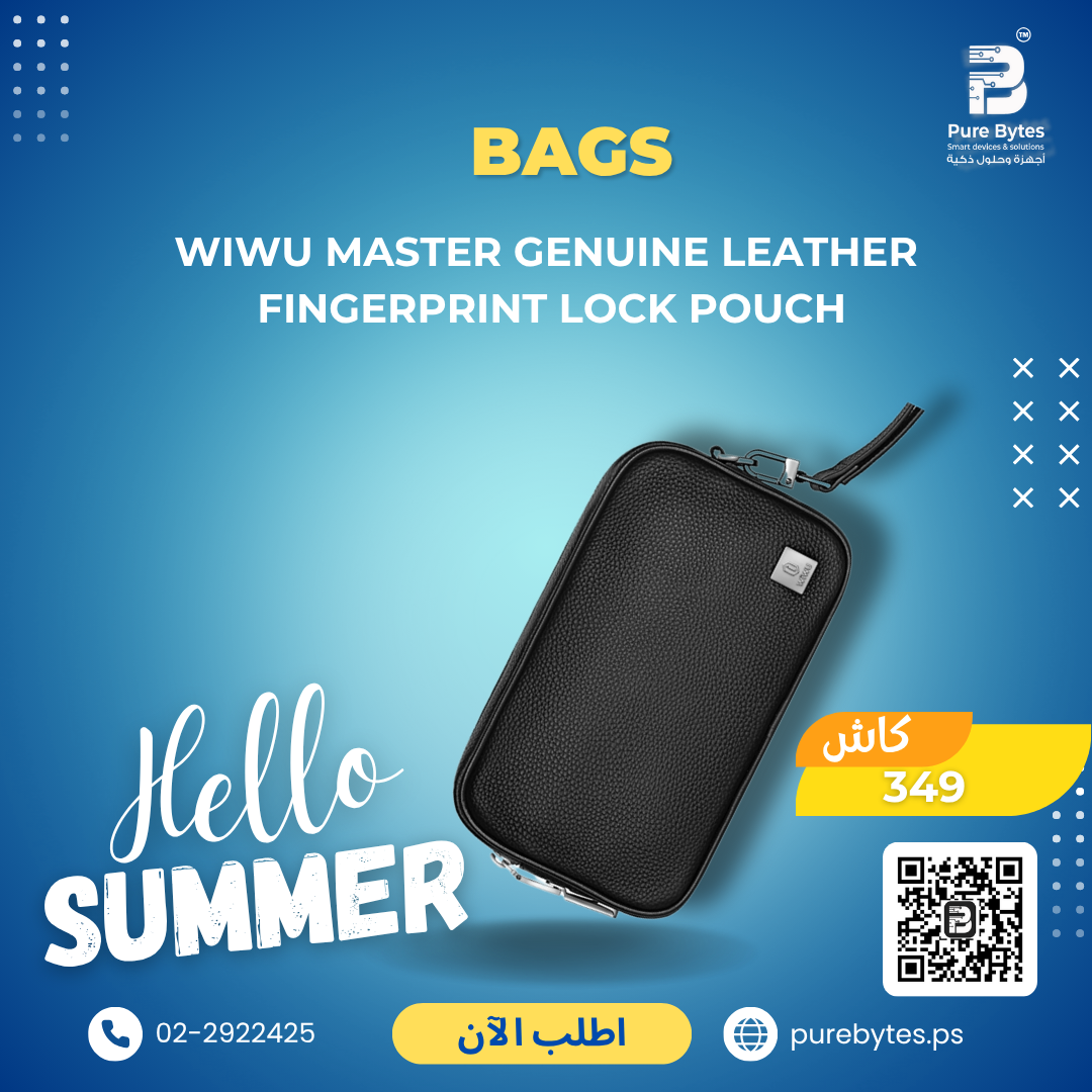 WiWU Master Genuine Leather Fingerprint Lock Pouch | Bags - WiWU