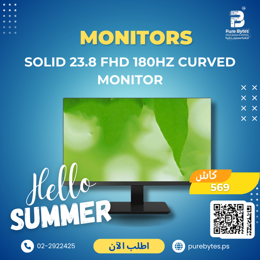 SOLID 23.8 FHD 180HZ CURVED MONITOR | Monitors - Generic