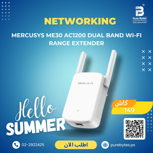 Mercusys ME30 AC1200 Dual Band Wi Fi Range Extender | Networking - Mercusys