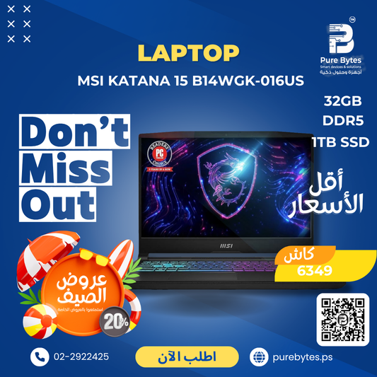 MSI KATANA 15 B14WGK 016US 32GB 1TB